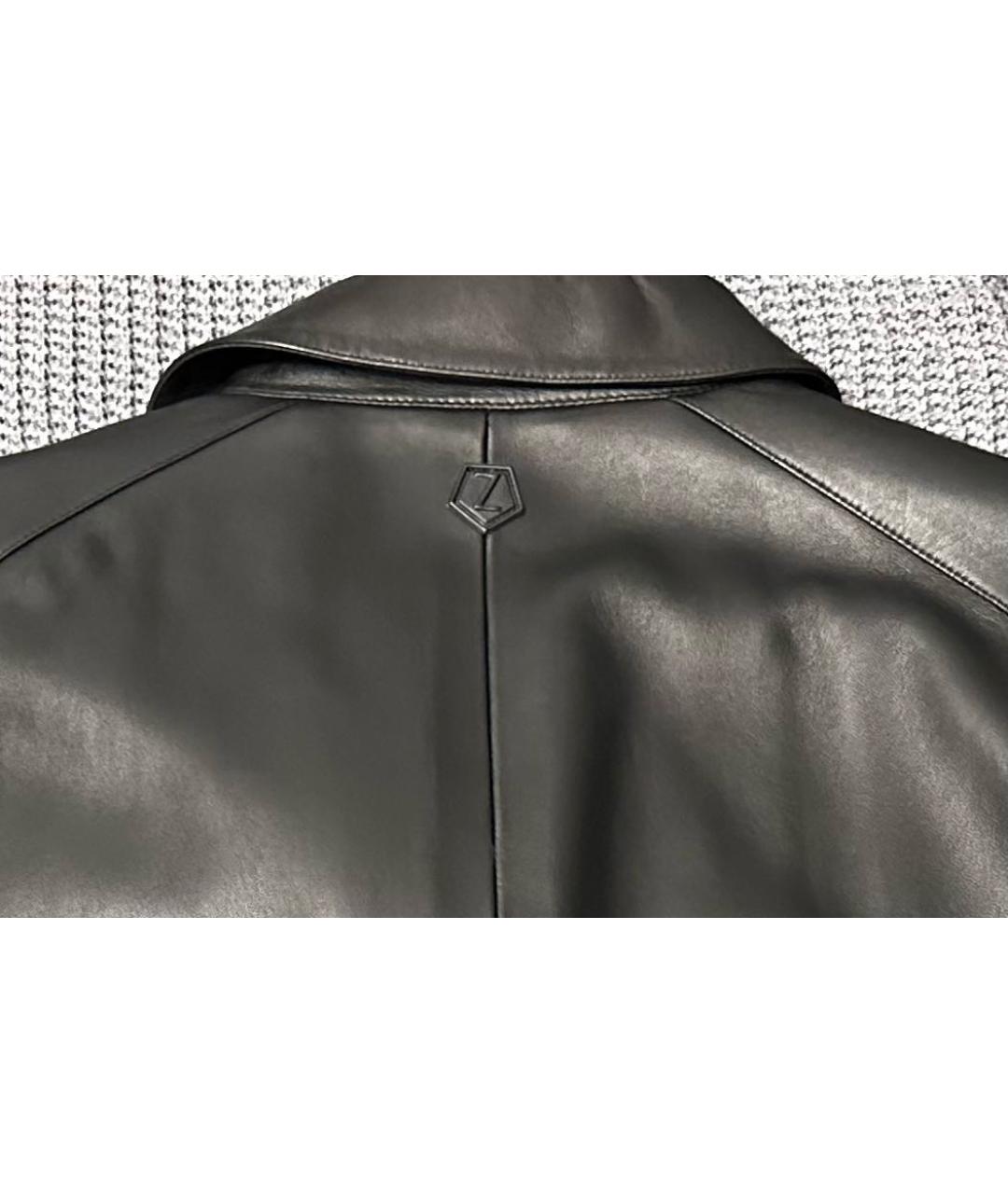 ZZEGNA Черная кожаная куртка, фото 3