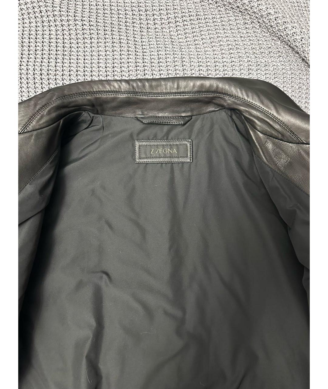 ZZEGNA Черная кожаная куртка, фото 6