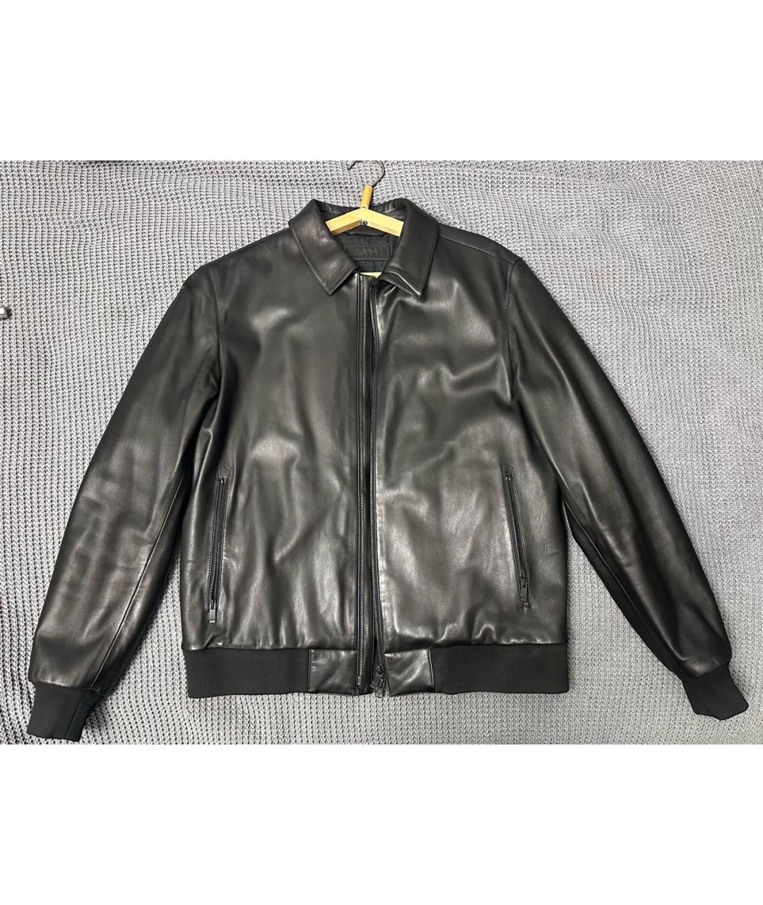 ZZEGNA Черная кожаная куртка, фото 7
