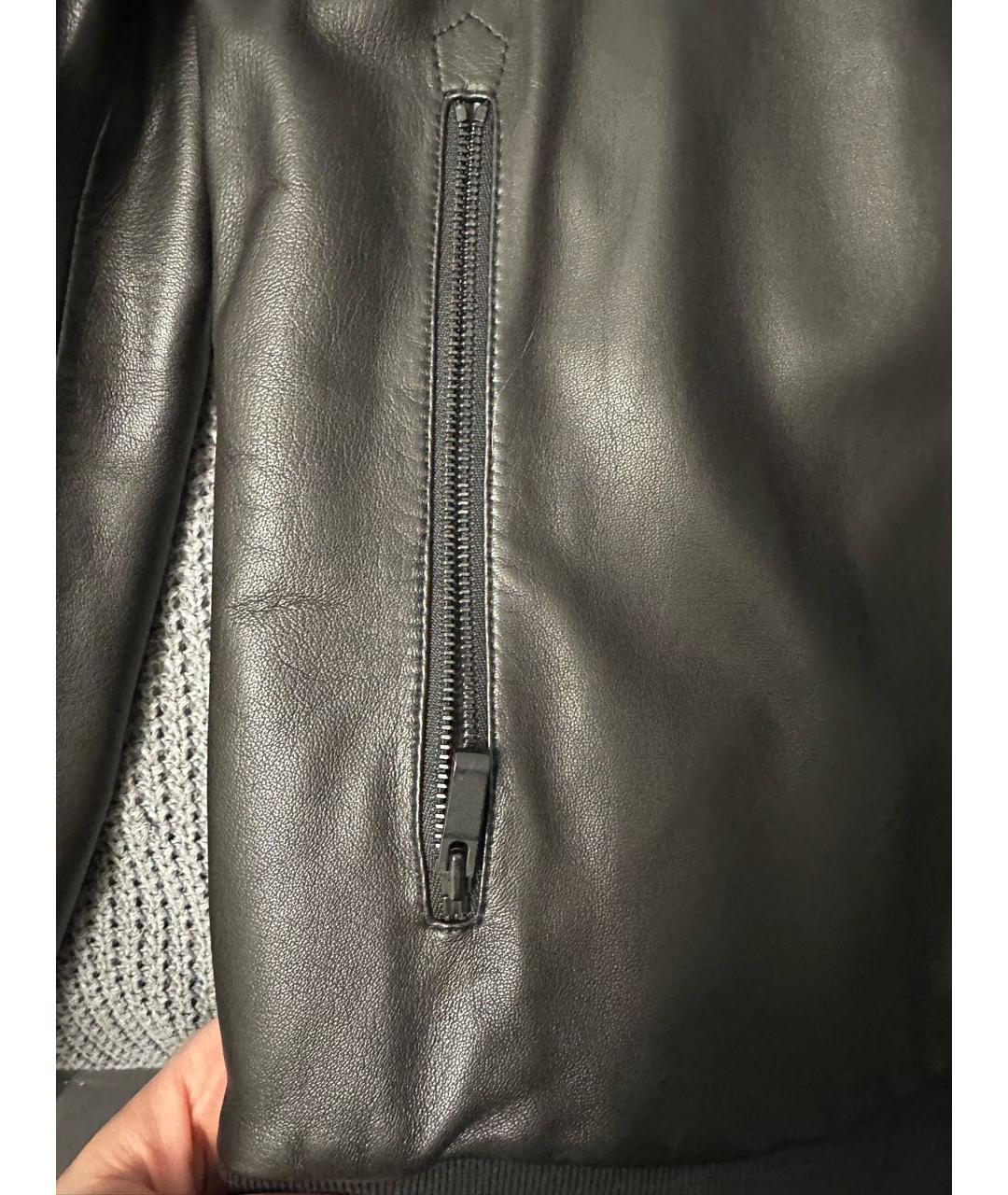 ZZEGNA Черная кожаная куртка, фото 4