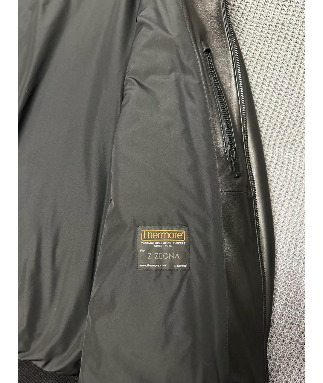 ZZEGNA Черная кожаная куртка, фото 5