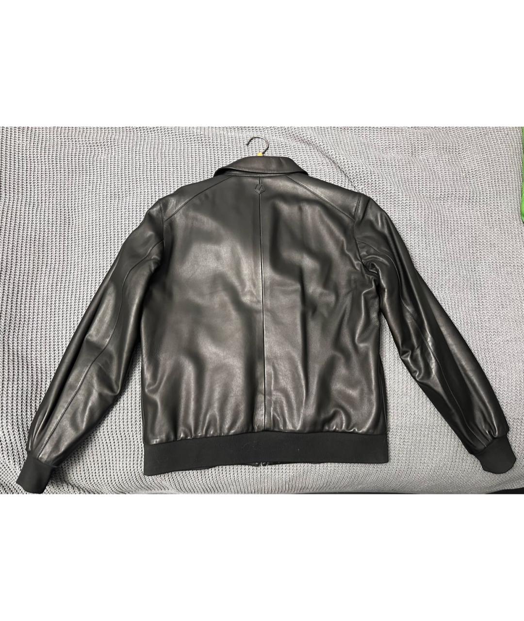 ZZEGNA Черная кожаная куртка, фото 2