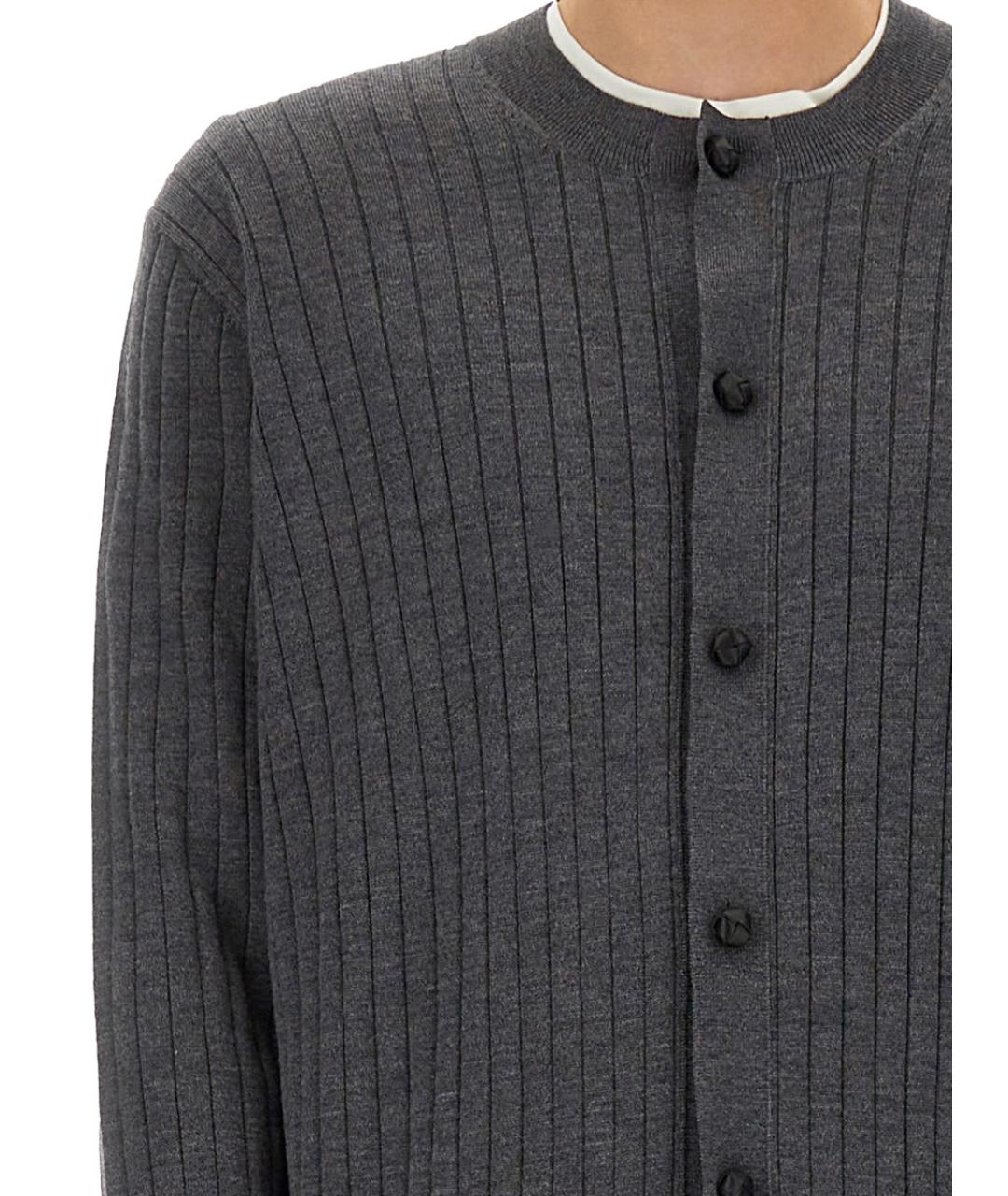 BOTTEGA VENETA Серый шерстяной кардиган, фото 5