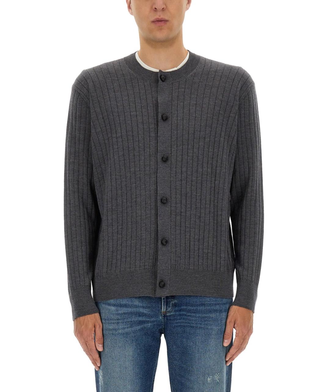 BOTTEGA VENETA Серый шерстяной кардиган, фото 2
