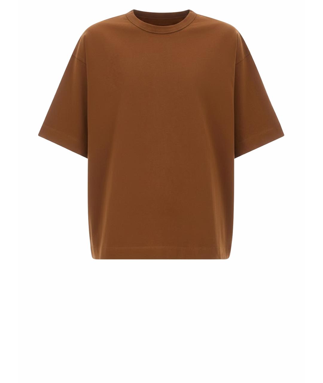 DRIES VAN NOTEN Коричневая хлопковая футболка, фото 1