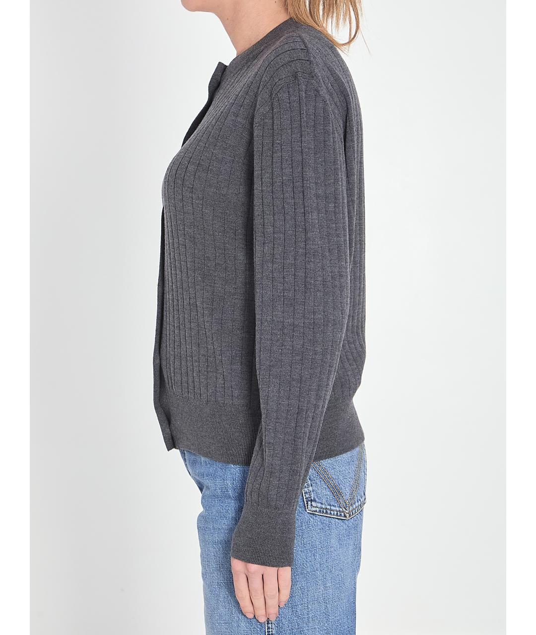 BOTTEGA VENETA Серый шерстяной кардиган, фото 4