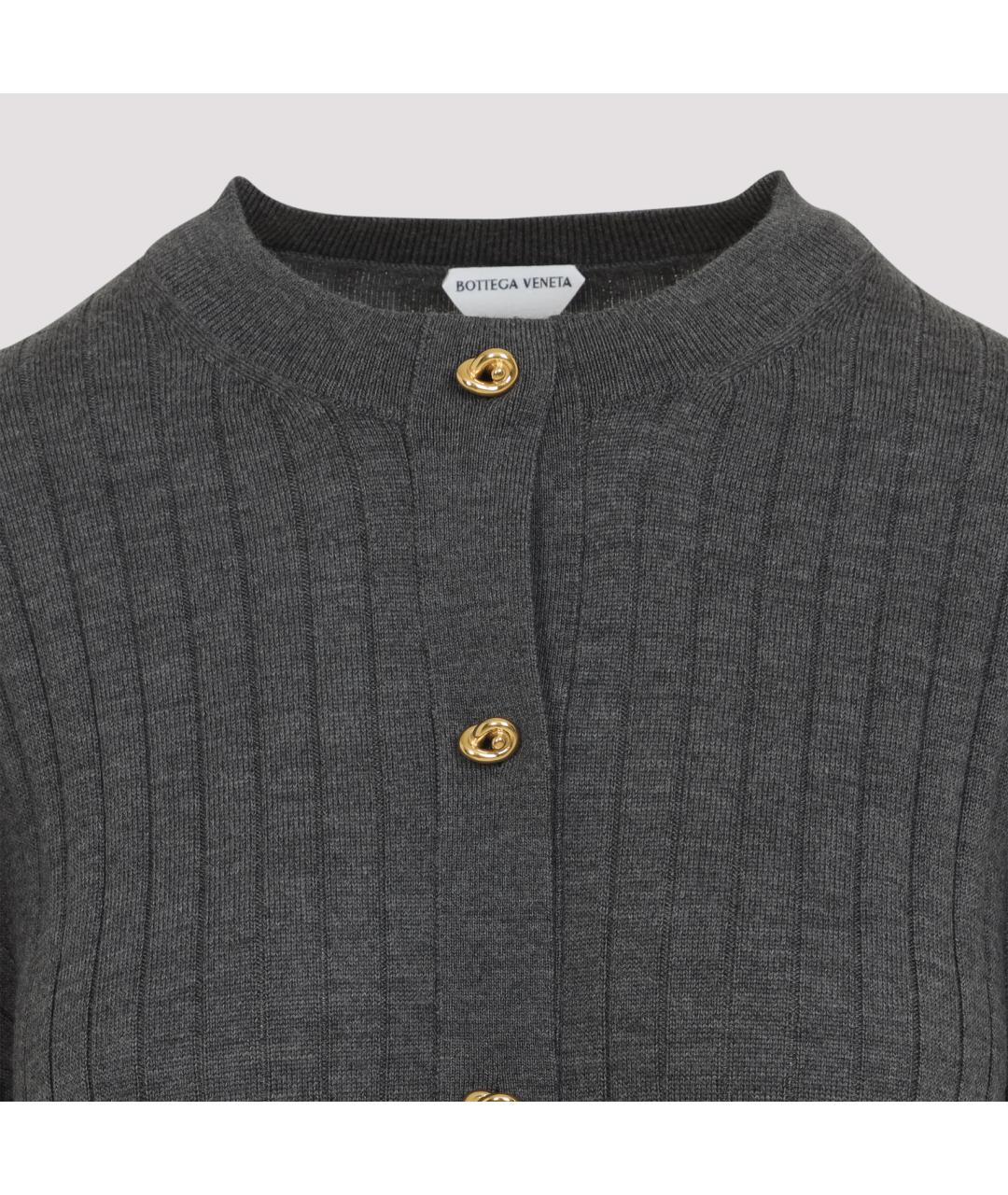 BOTTEGA VENETA Серый шерстяной кардиган, фото 6