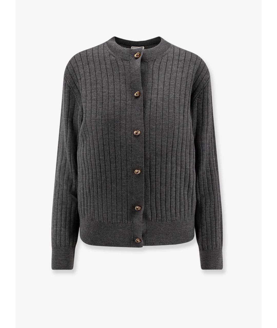 BOTTEGA VENETA Серый шерстяной кардиган, фото 7