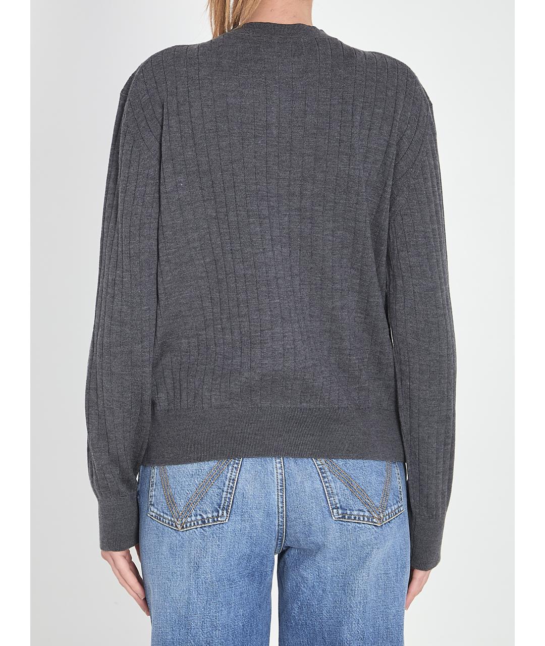 BOTTEGA VENETA Серый шерстяной кардиган, фото 5