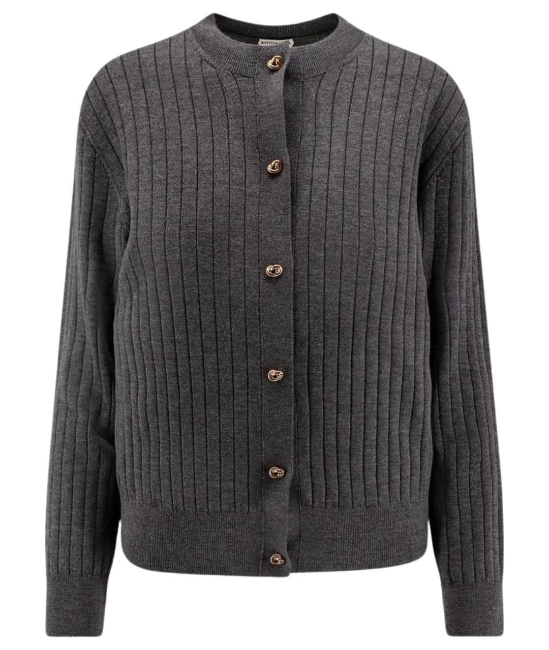 BOTTEGA VENETA Серый шерстяной кардиган, фото 1