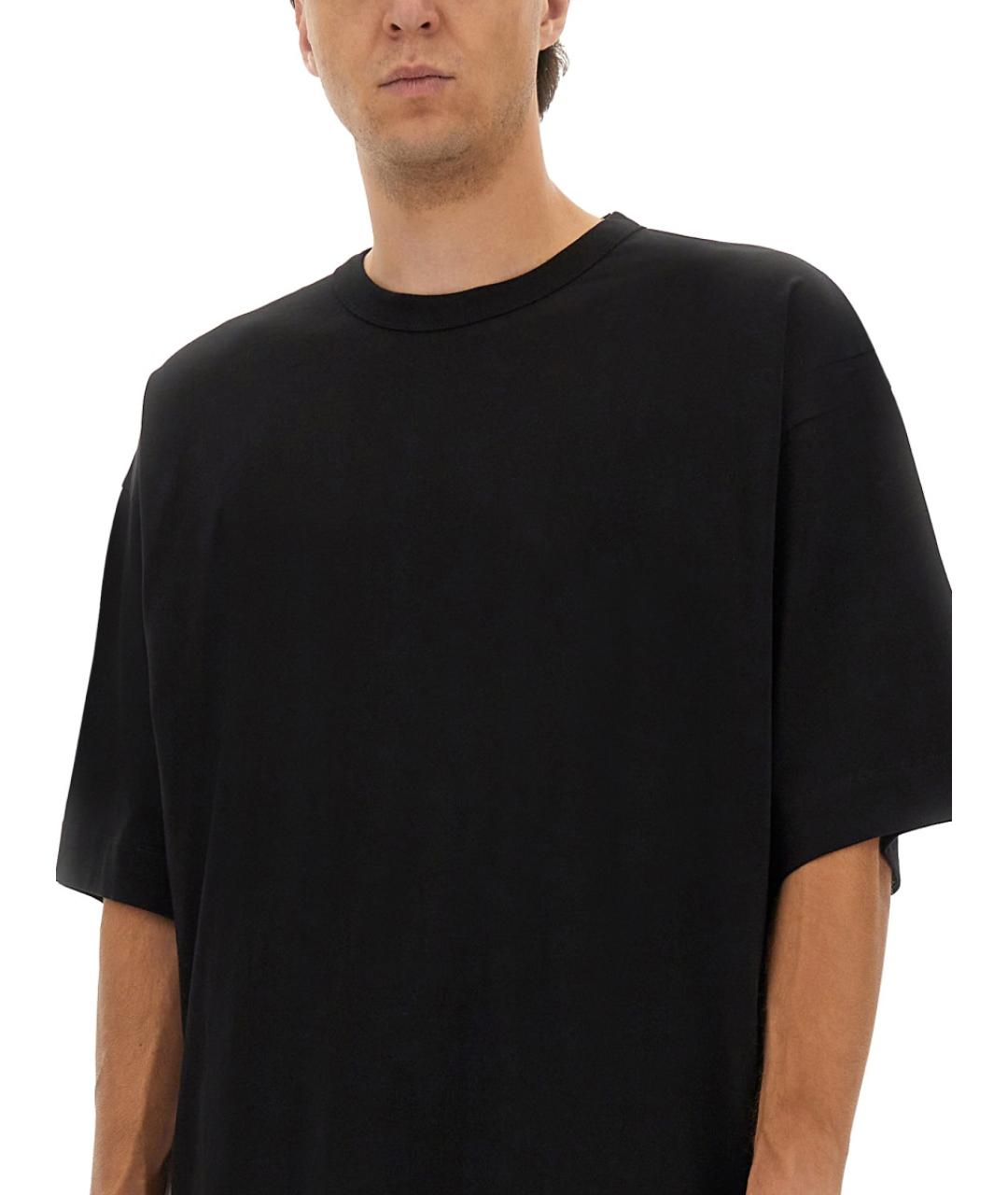 DRIES VAN NOTEN Черная хлопковая футболка, фото 4