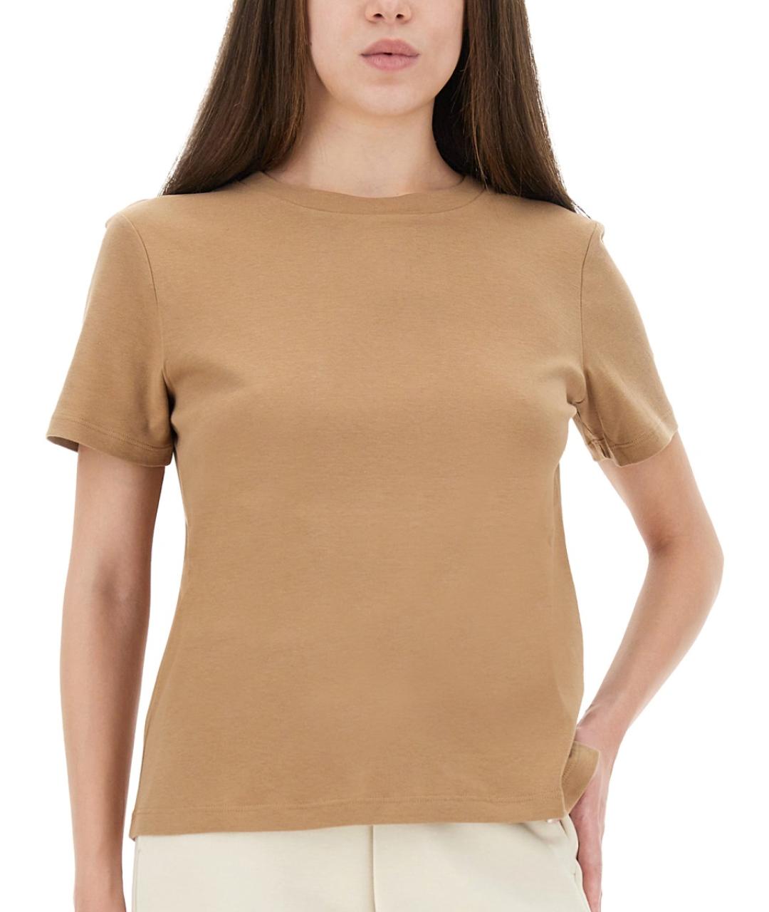 'S MAX MARA Бежевая хлопковая футболка, фото 3