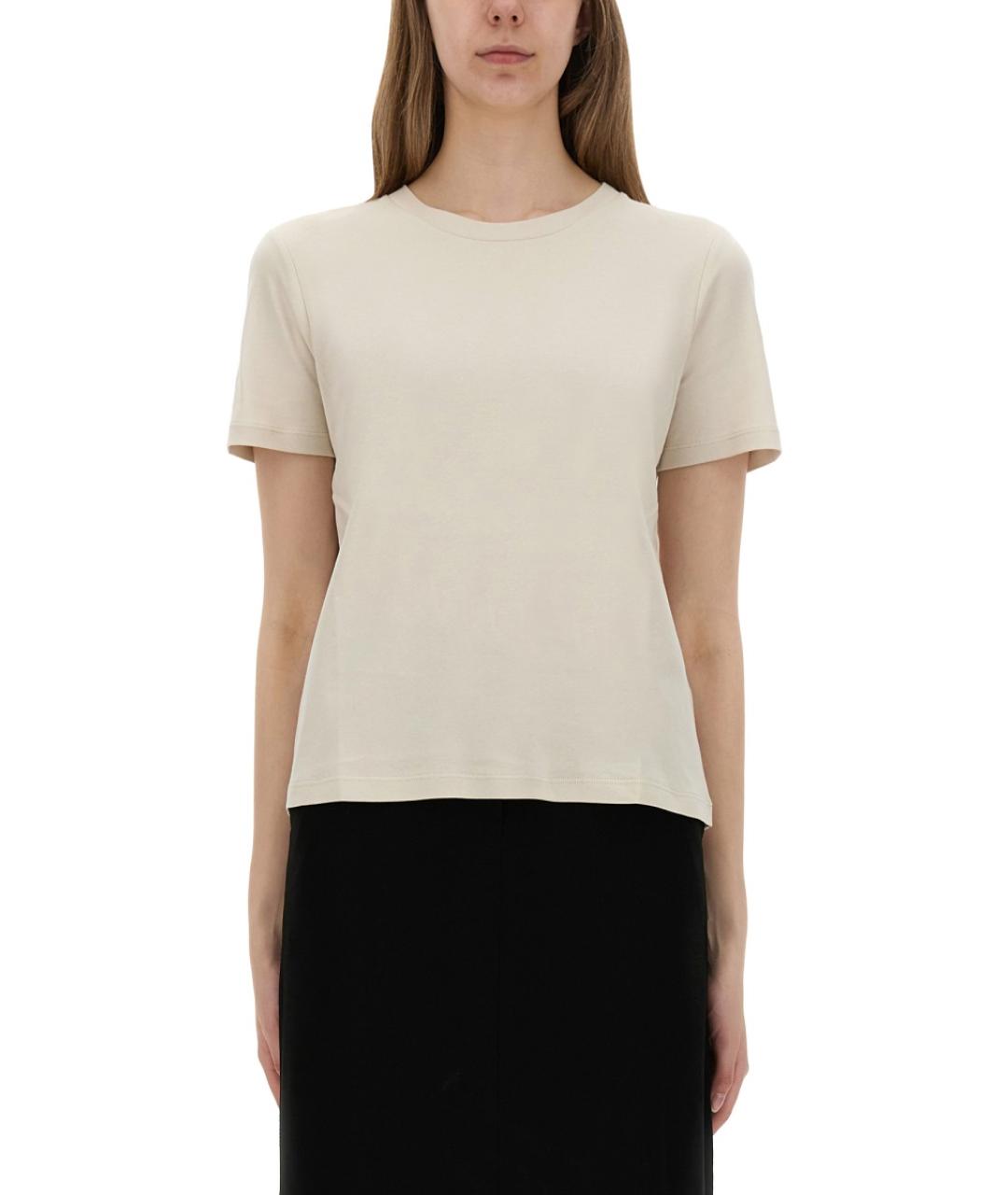 'S MAX MARA Бежевая хлопковая футболка, фото 5