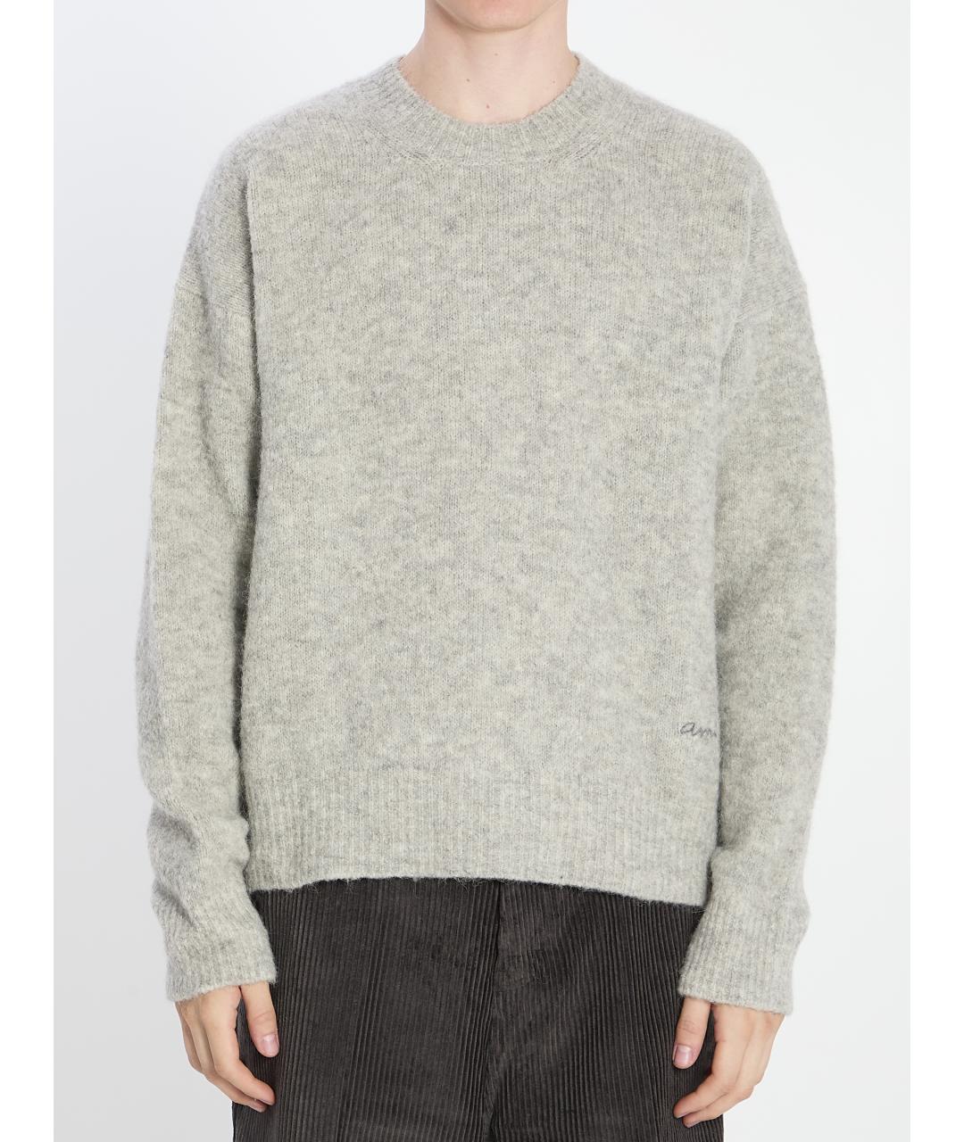 Ami Paris Серый шерстяной джемпер / свитер, фото 5