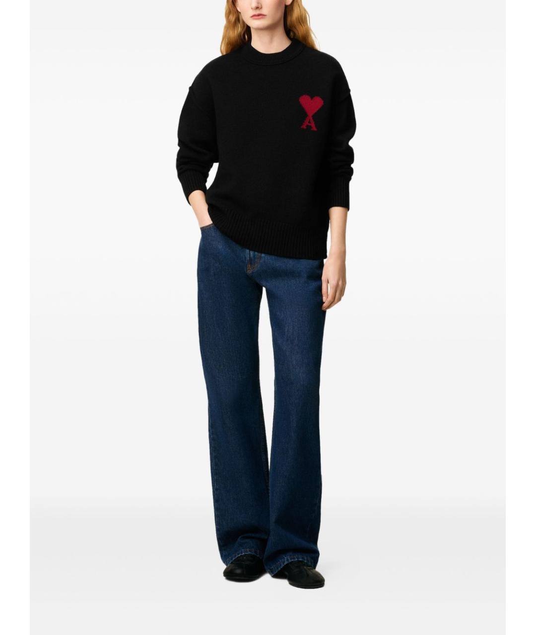 Ami Paris Черный шерстяной джемпер / свитер, фото 2