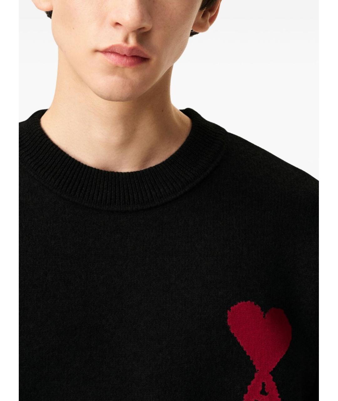 Ami Paris Черный шерстяной джемпер / свитер, фото 3