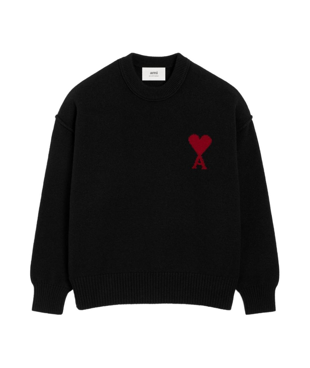 Ami Paris Черный шерстяной джемпер / свитер, фото 1