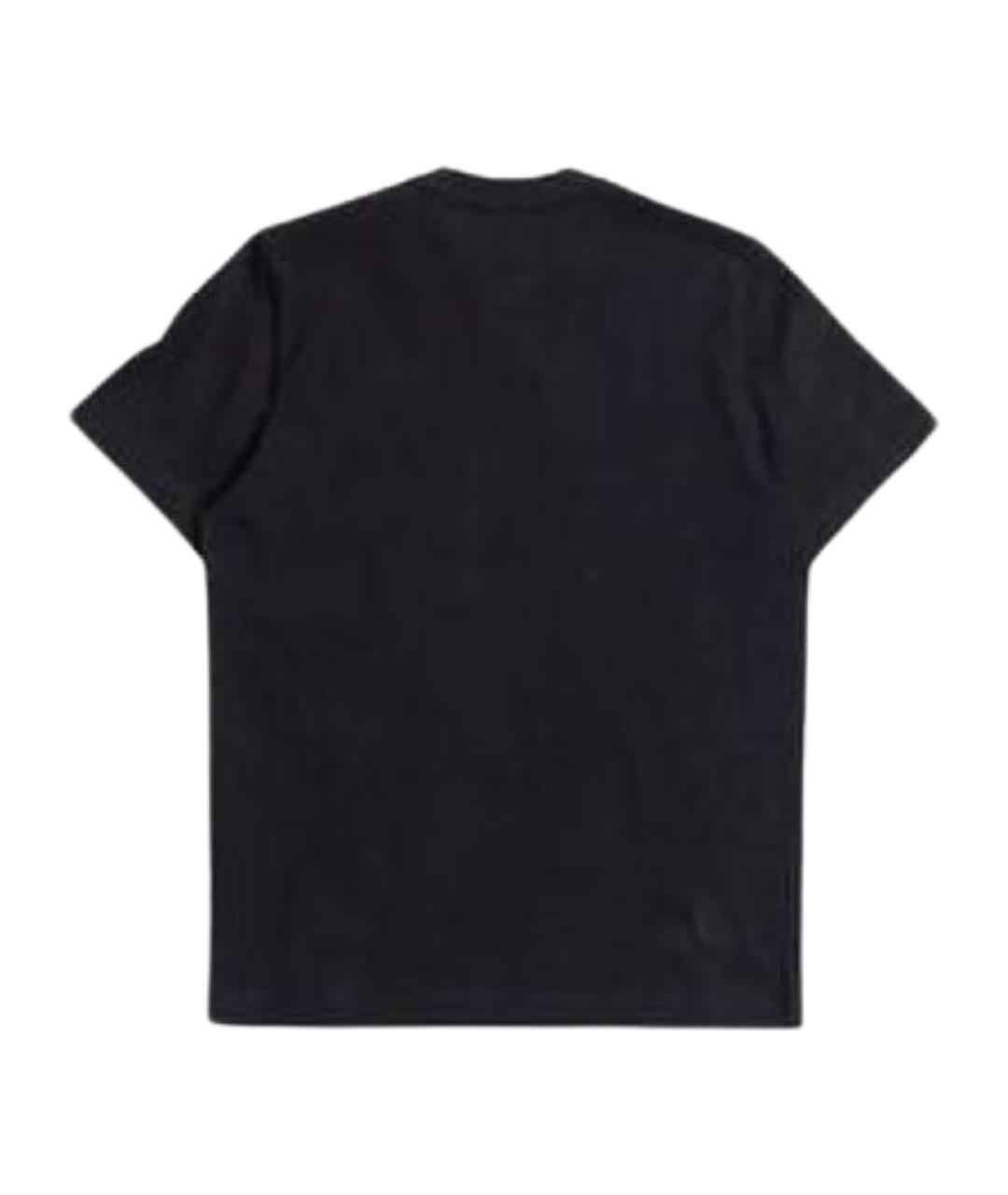 MONCLER Темно-синяя хлопковая футболка, фото 2