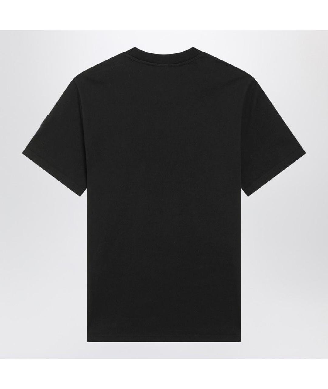 MONCLER Черная хлопковая футболка, фото 2