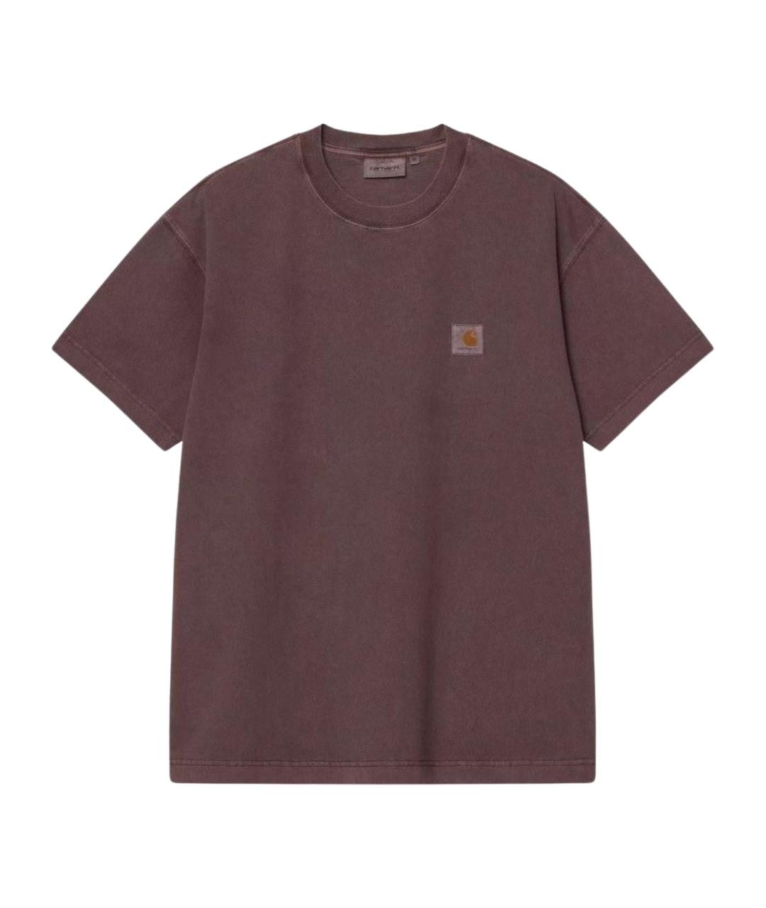 CARHARTT WIP Бордовая хлопковая футболка, фото 1