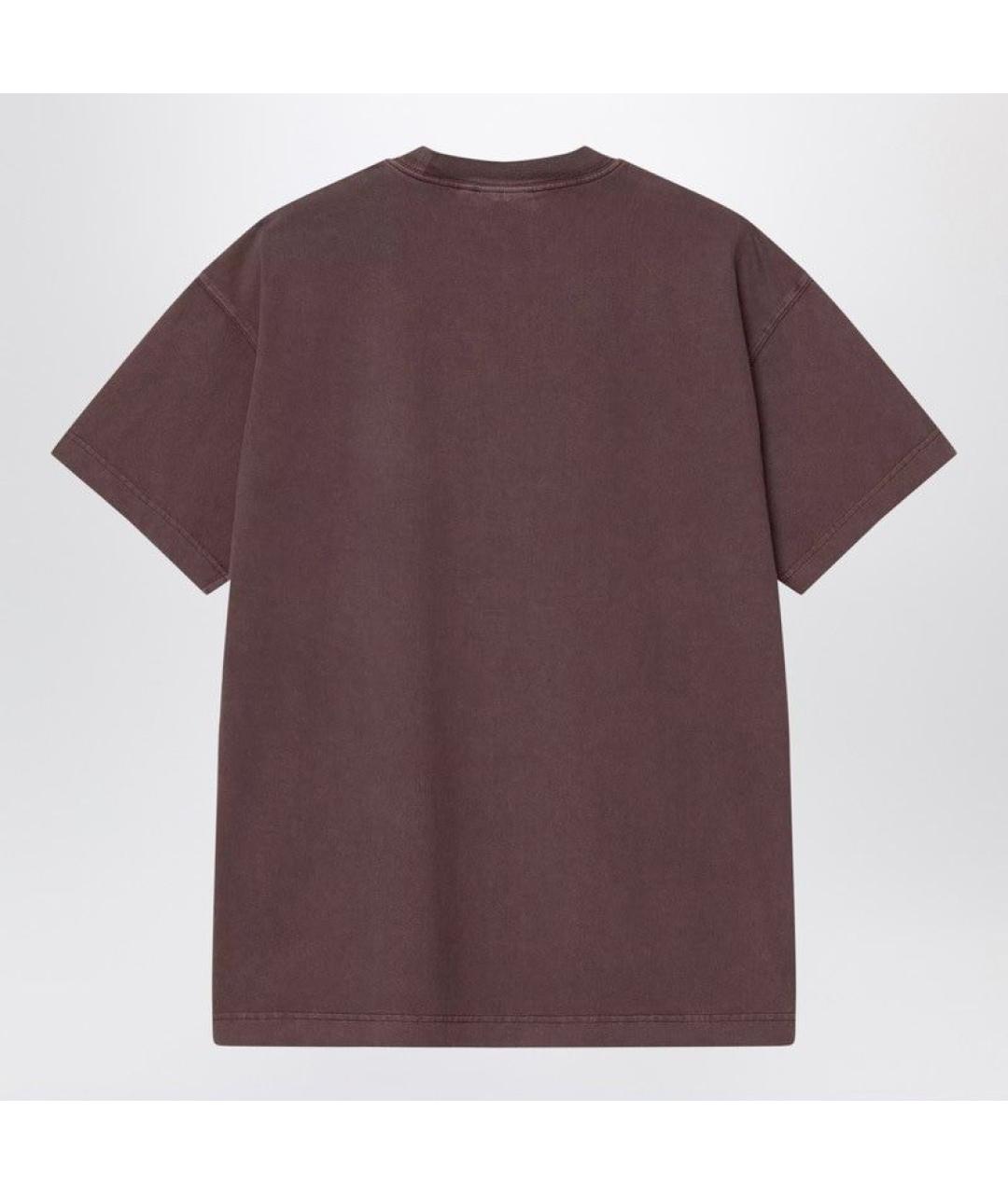 CARHARTT WIP Бордовая хлопковая футболка, фото 2