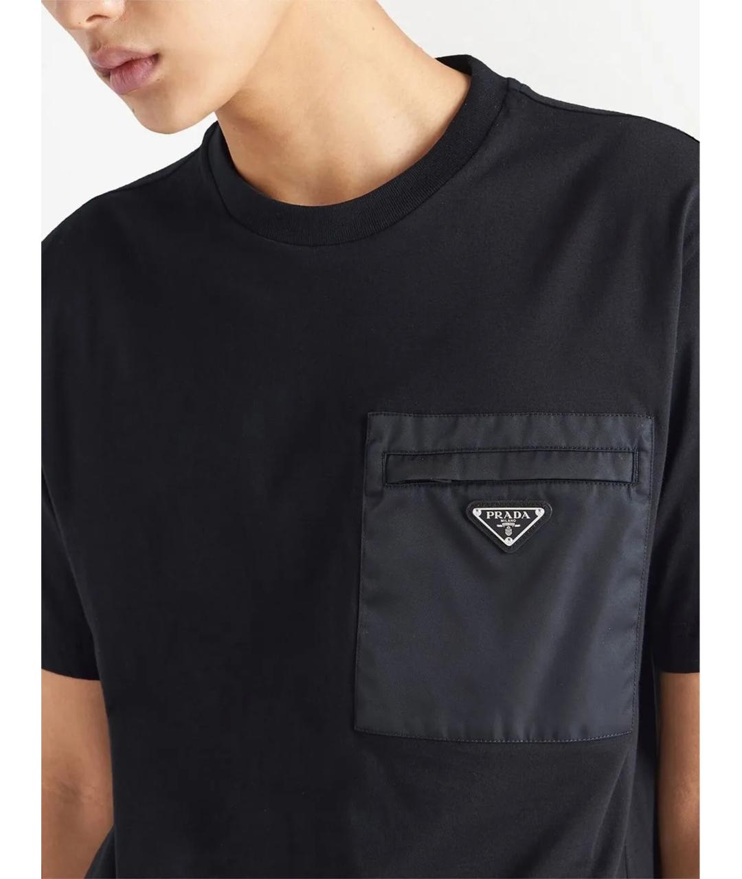 PRADA Черная хлопковая футболка, фото 5