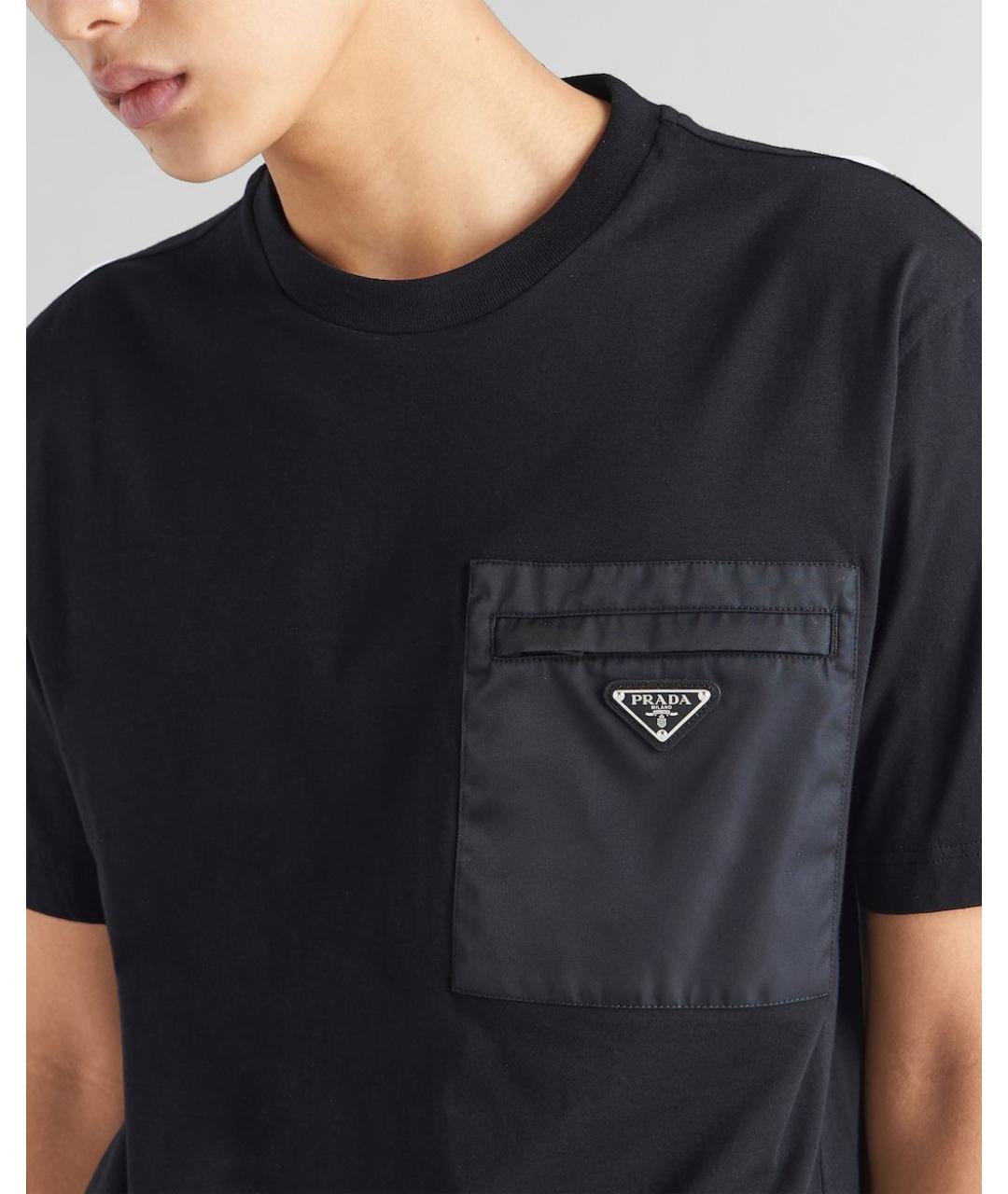 PRADA Черная хлопковая футболка, фото 4