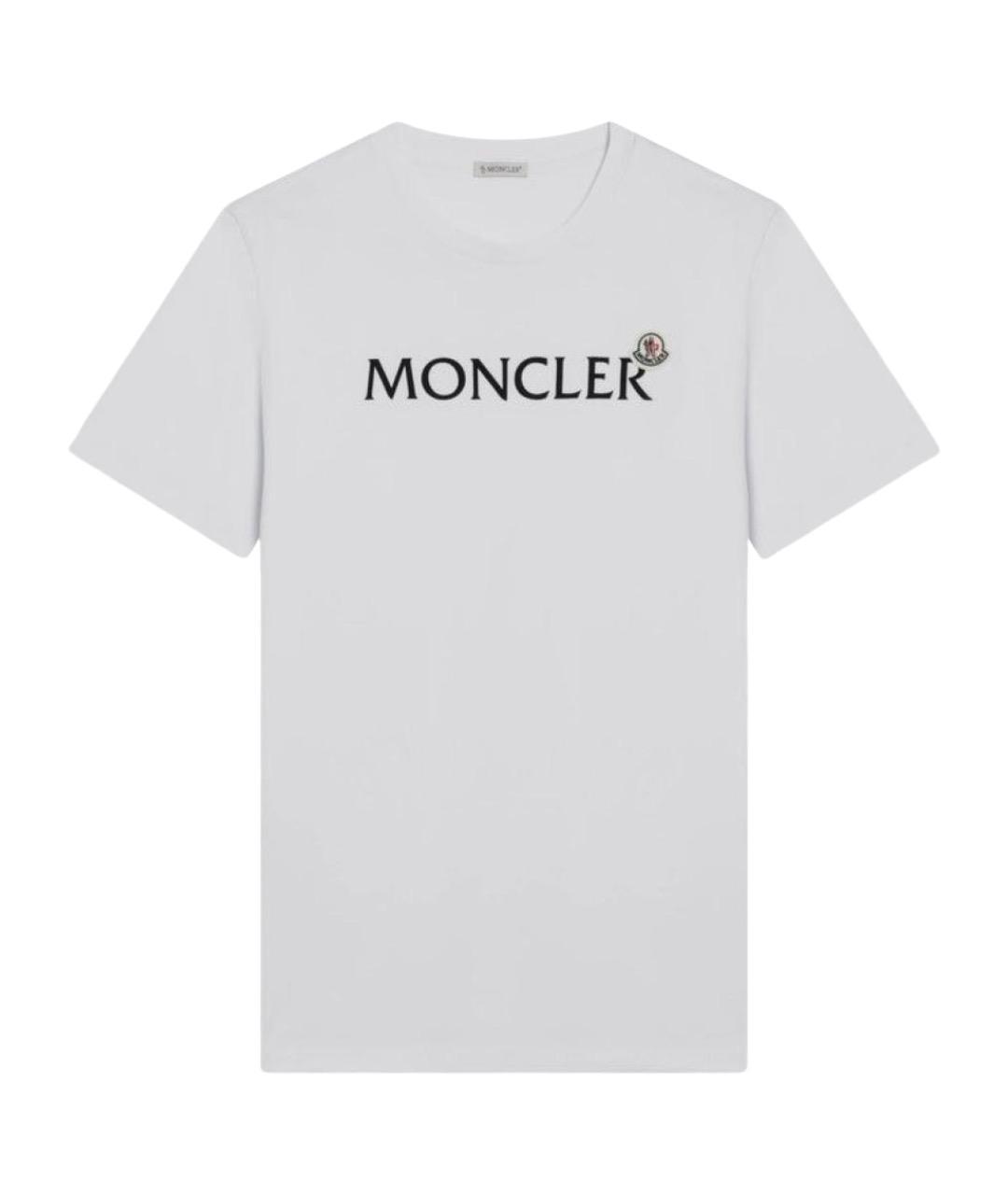 MONCLER Белая хлопковая футболка, фото 1