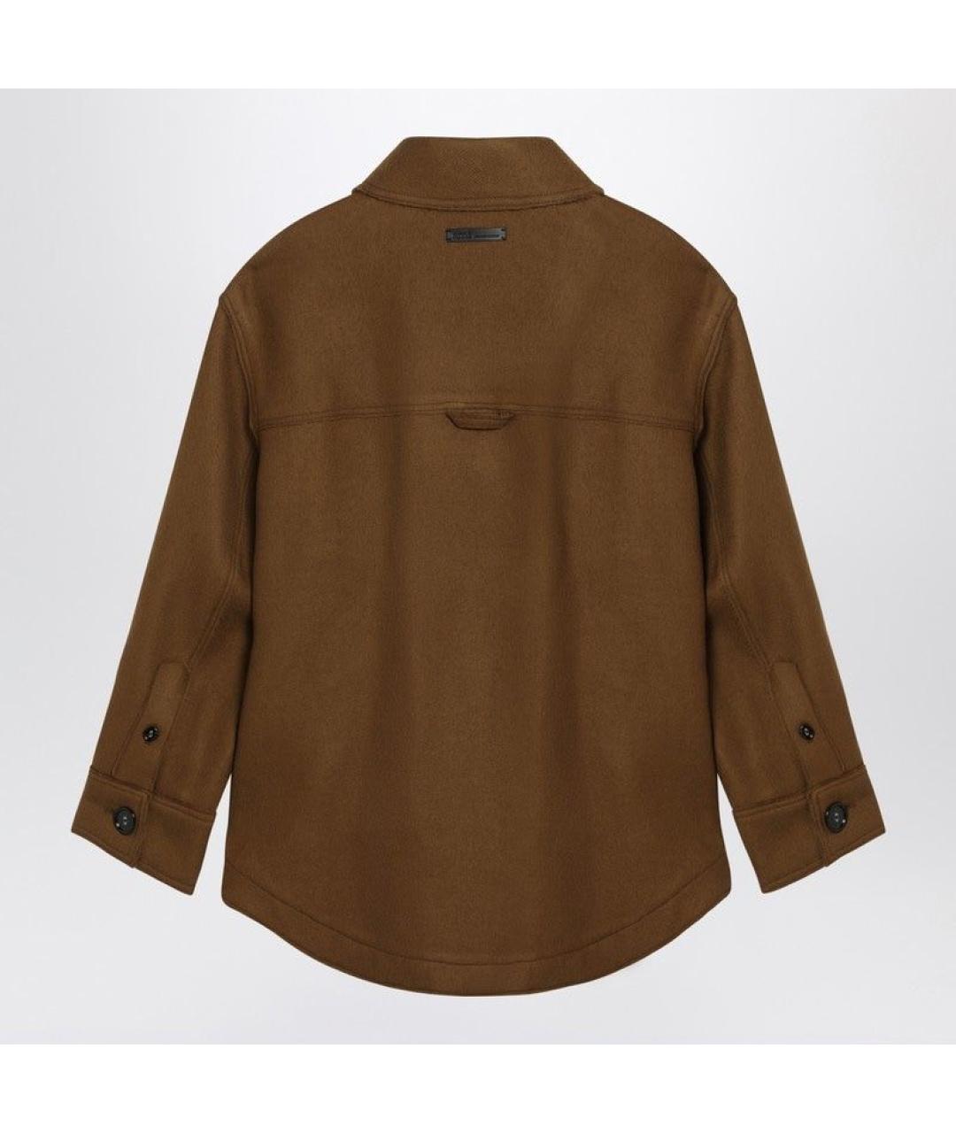 Ami Paris Коричневая шерстяная кэжуал рубашка, фото 2