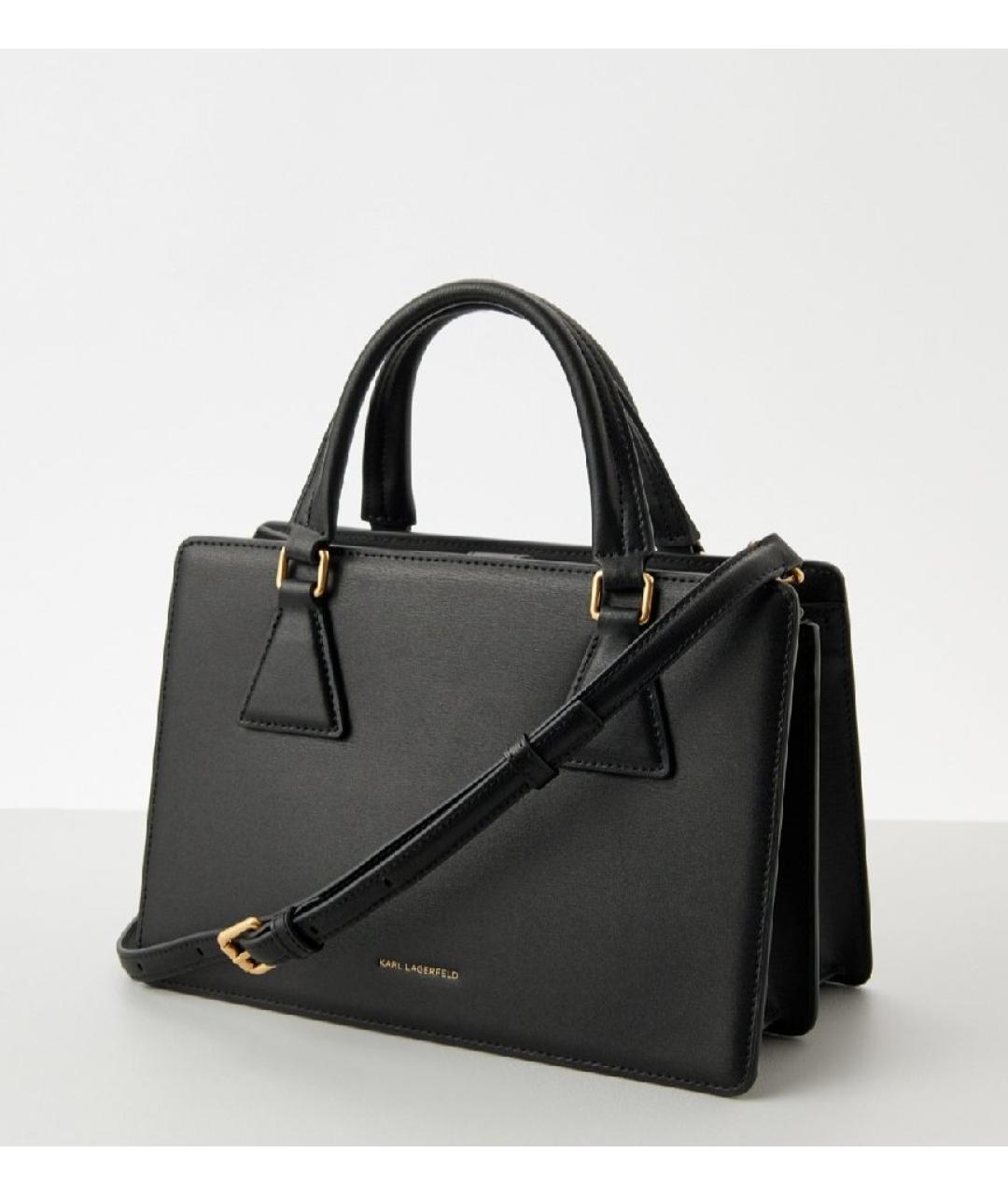 KARL LAGERFELD Черная кожаная сумка через плечо, фото 2