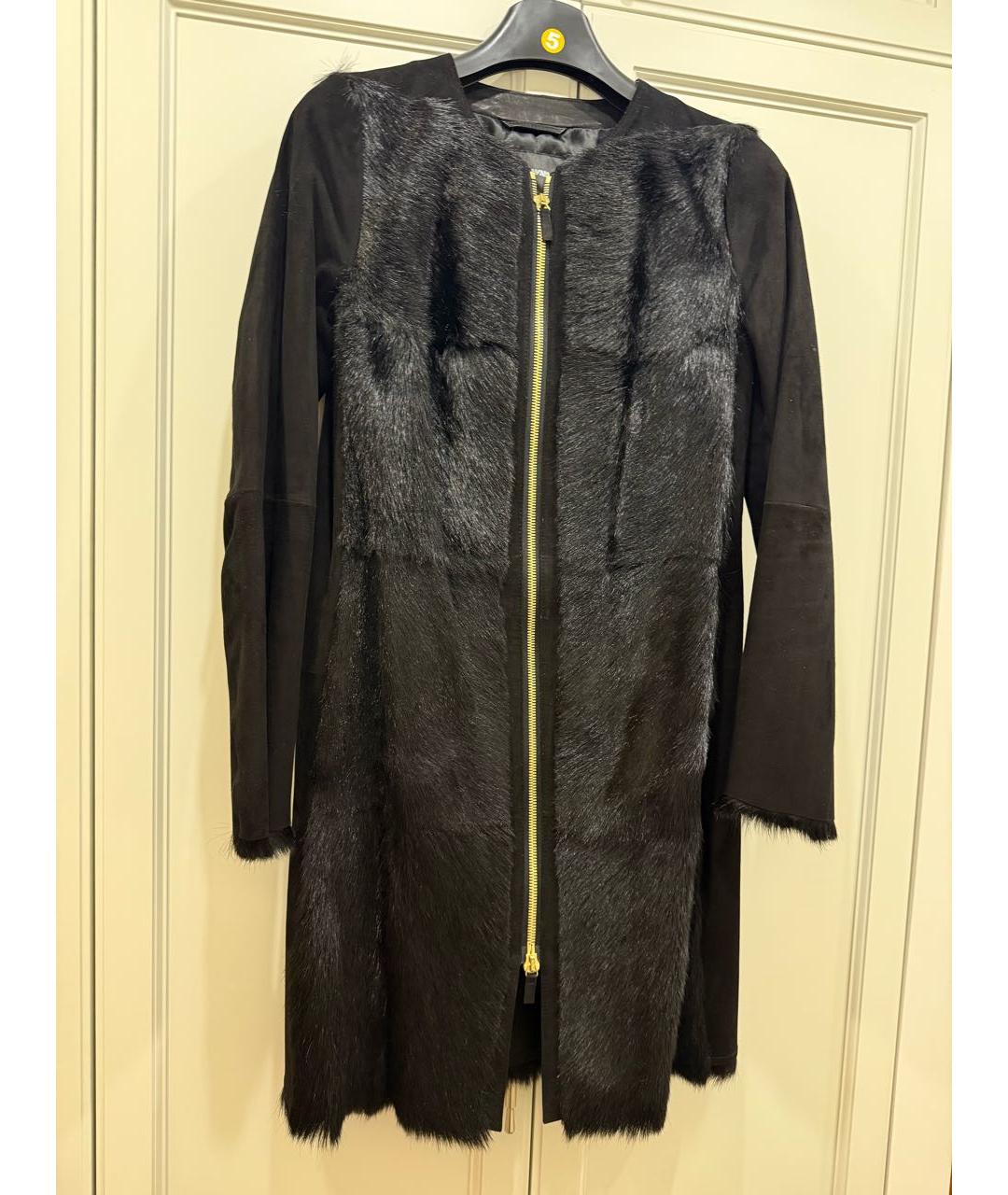 EMPORIO ARMANI Темно-синее замшевое пальто, фото 6