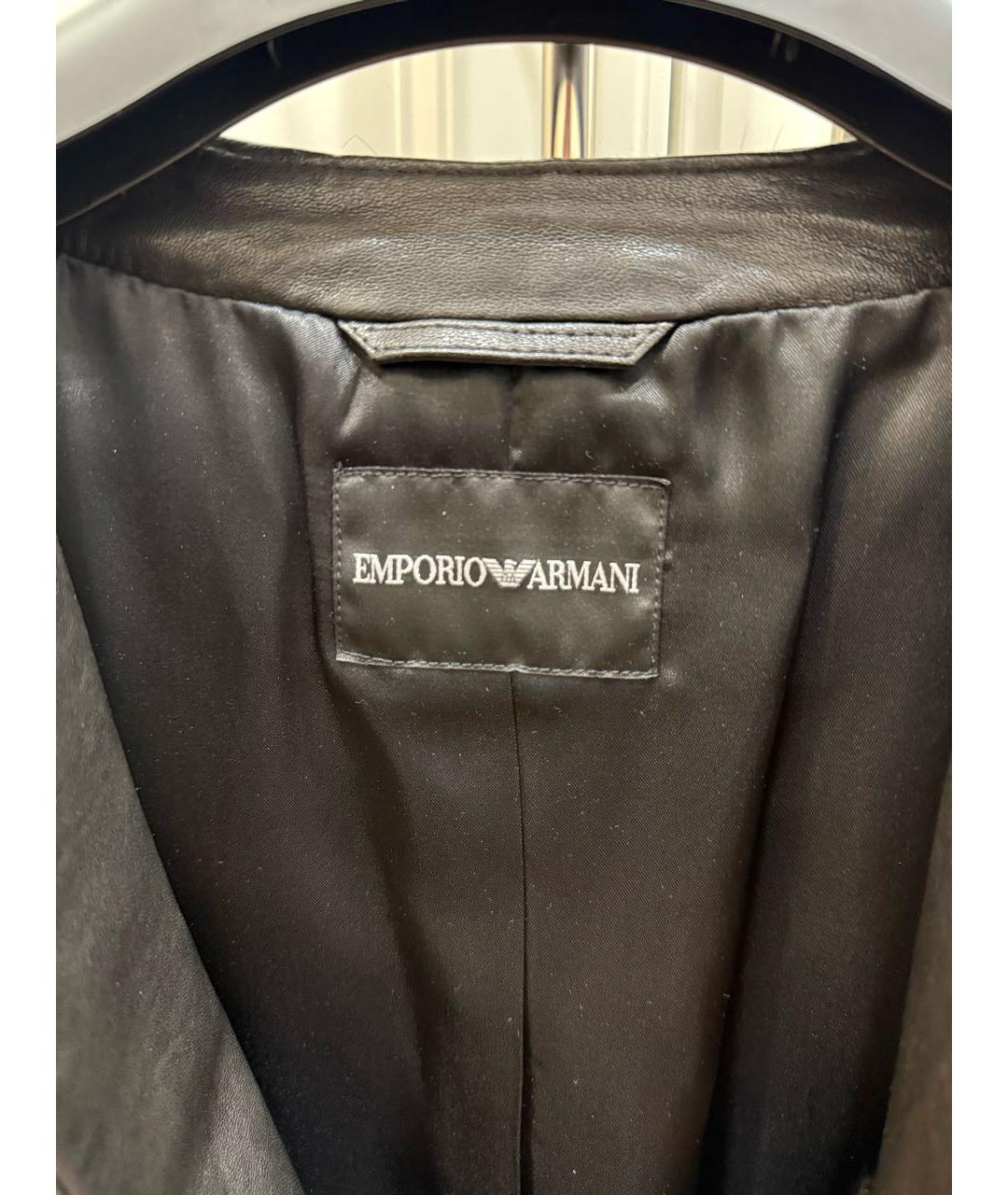 EMPORIO ARMANI Темно-синее замшевое пальто, фото 3