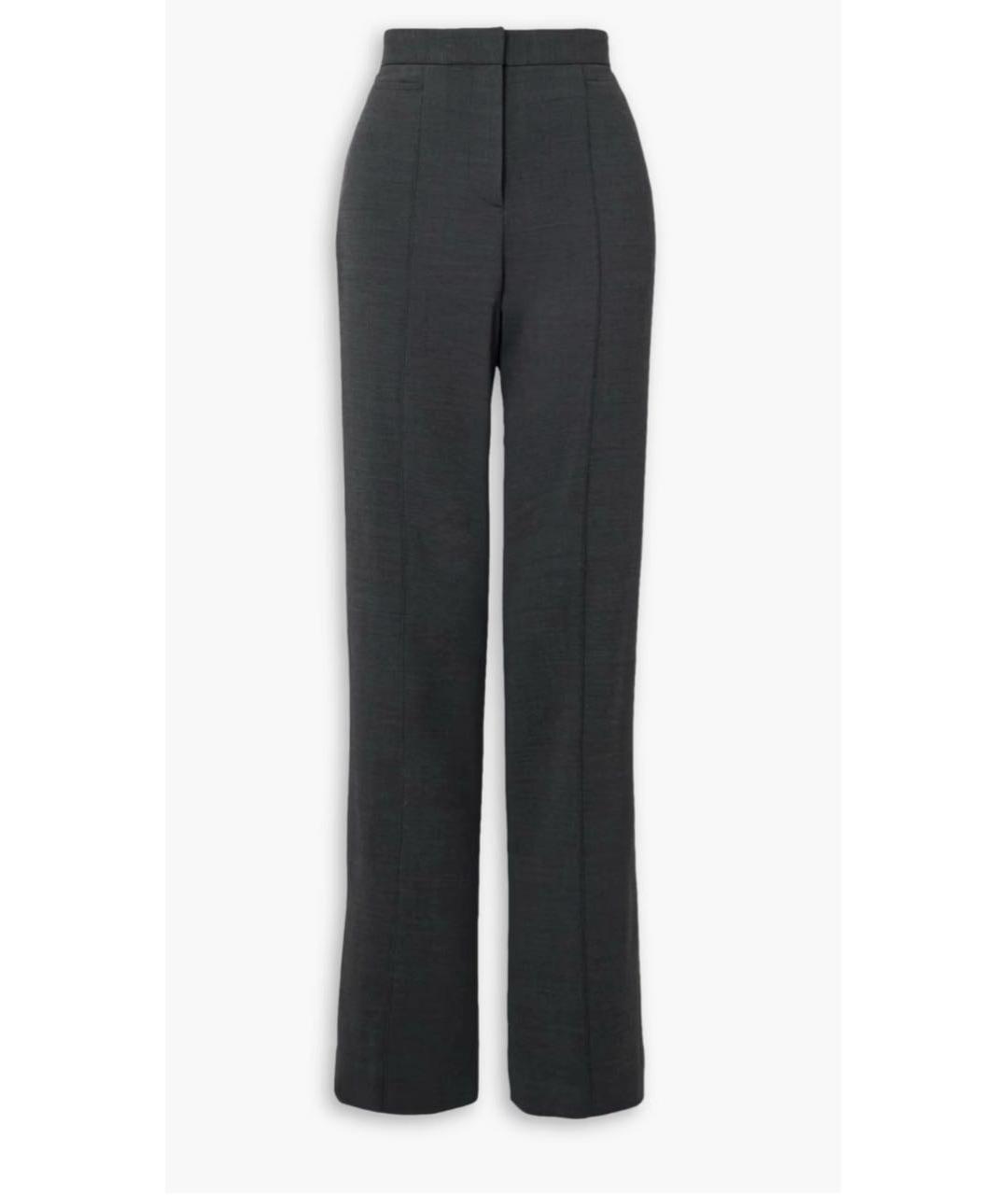 TOTEME Серые шерстяные прямые брюки, фото 9