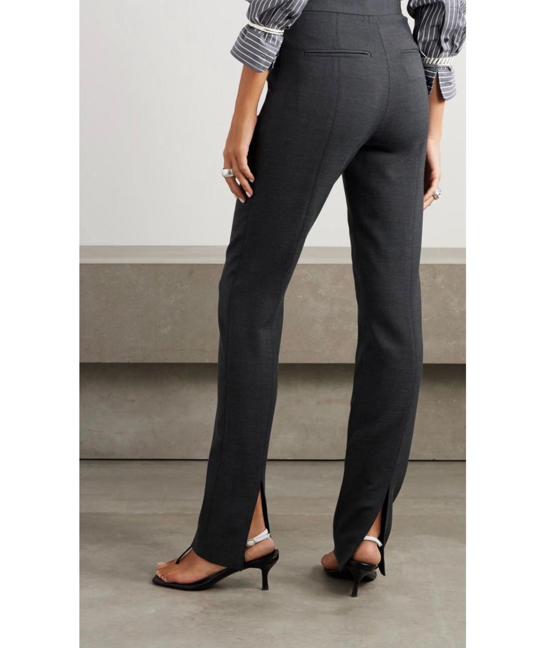 TOTEME Серые шерстяные прямые брюки, фото 8