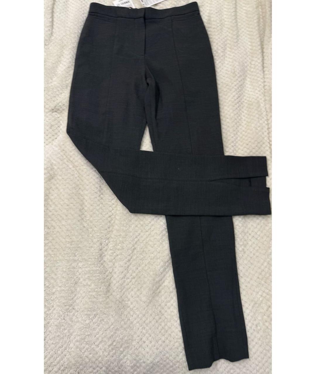 TOTEME Серые шерстяные прямые брюки, фото 3