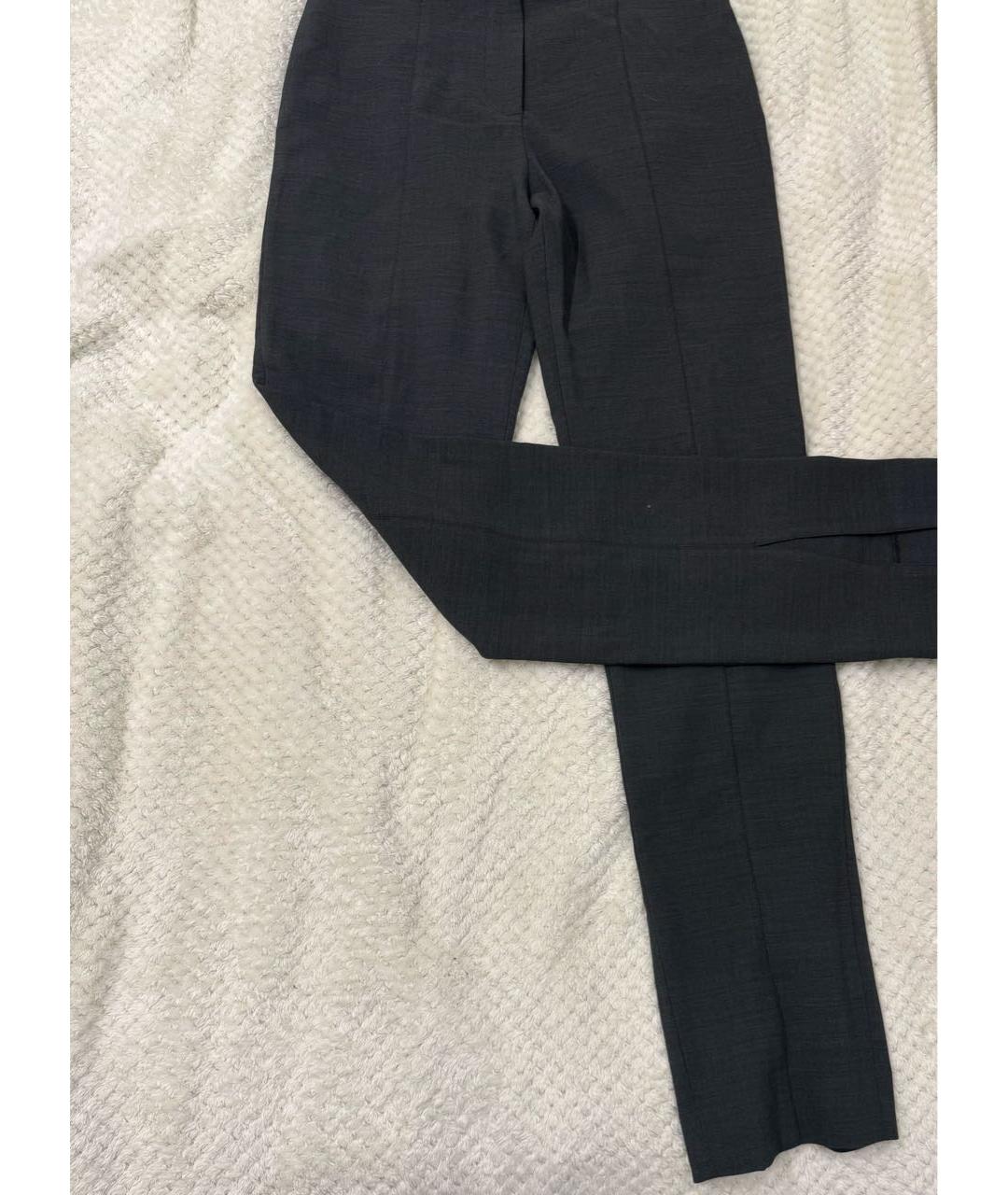 TOTEME Серые шерстяные прямые брюки, фото 6