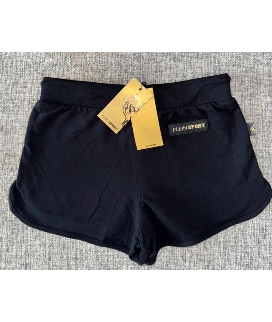 PLEIN SPORT Черные хлопковые шорты, фото 2
