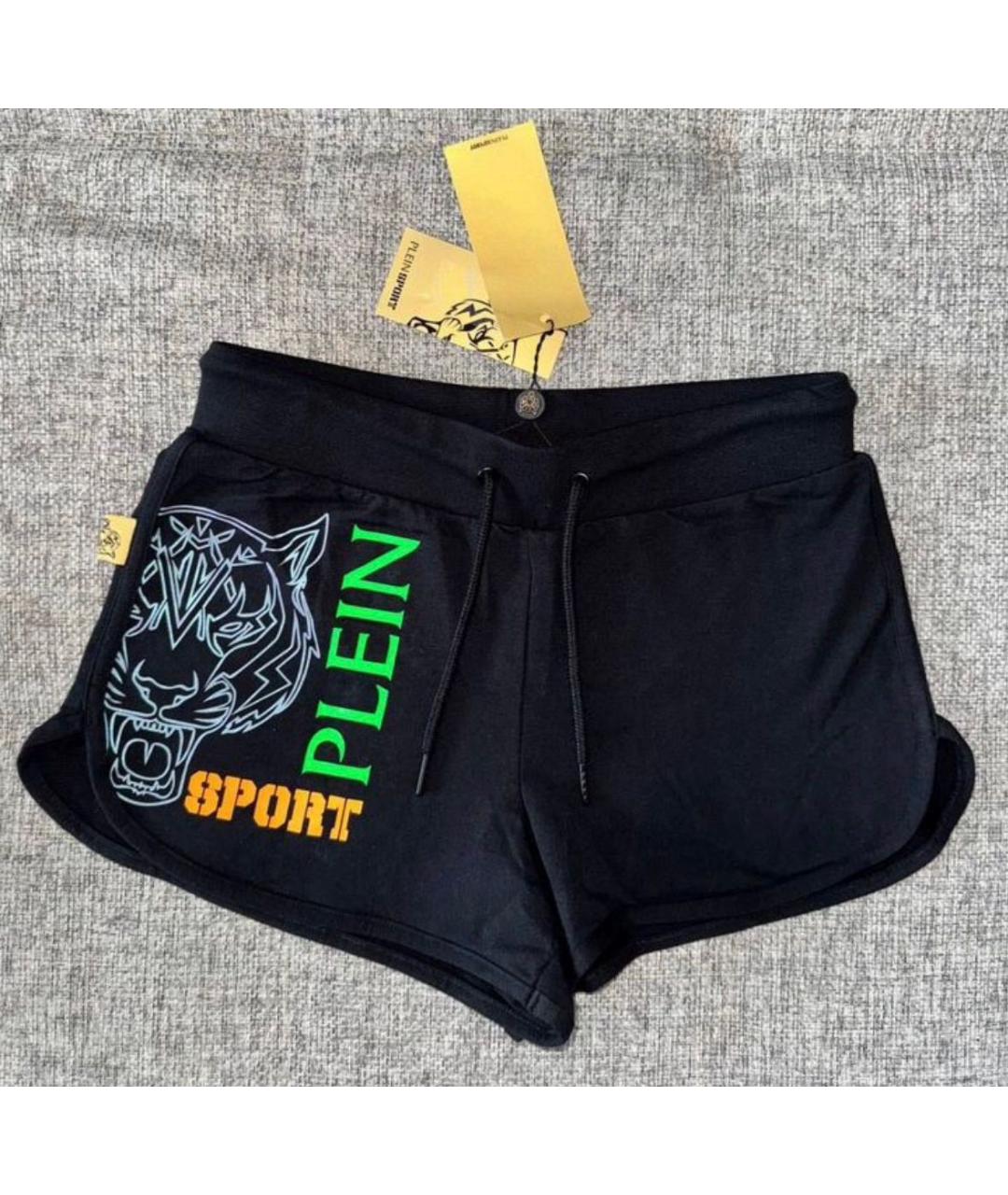 PLEIN SPORT Черные хлопковые шорты, фото 8