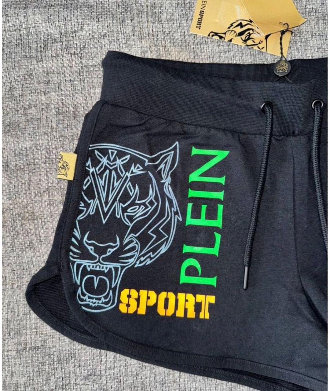 PLEIN SPORT Черные хлопковые шорты, фото 4