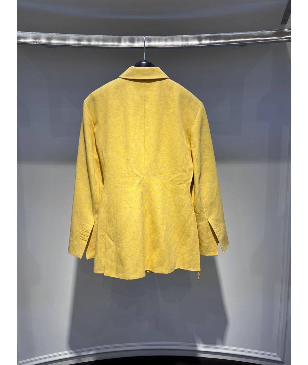 JACQUEMUS Желтый льняной жакет/пиджак, фото 3