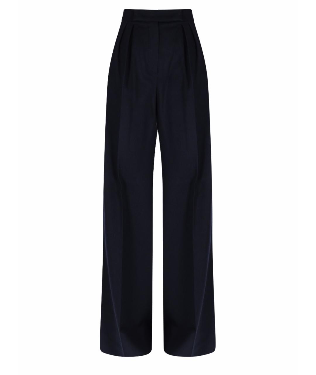 MAX MARA Черные шерстяные прямые брюки, фото 1