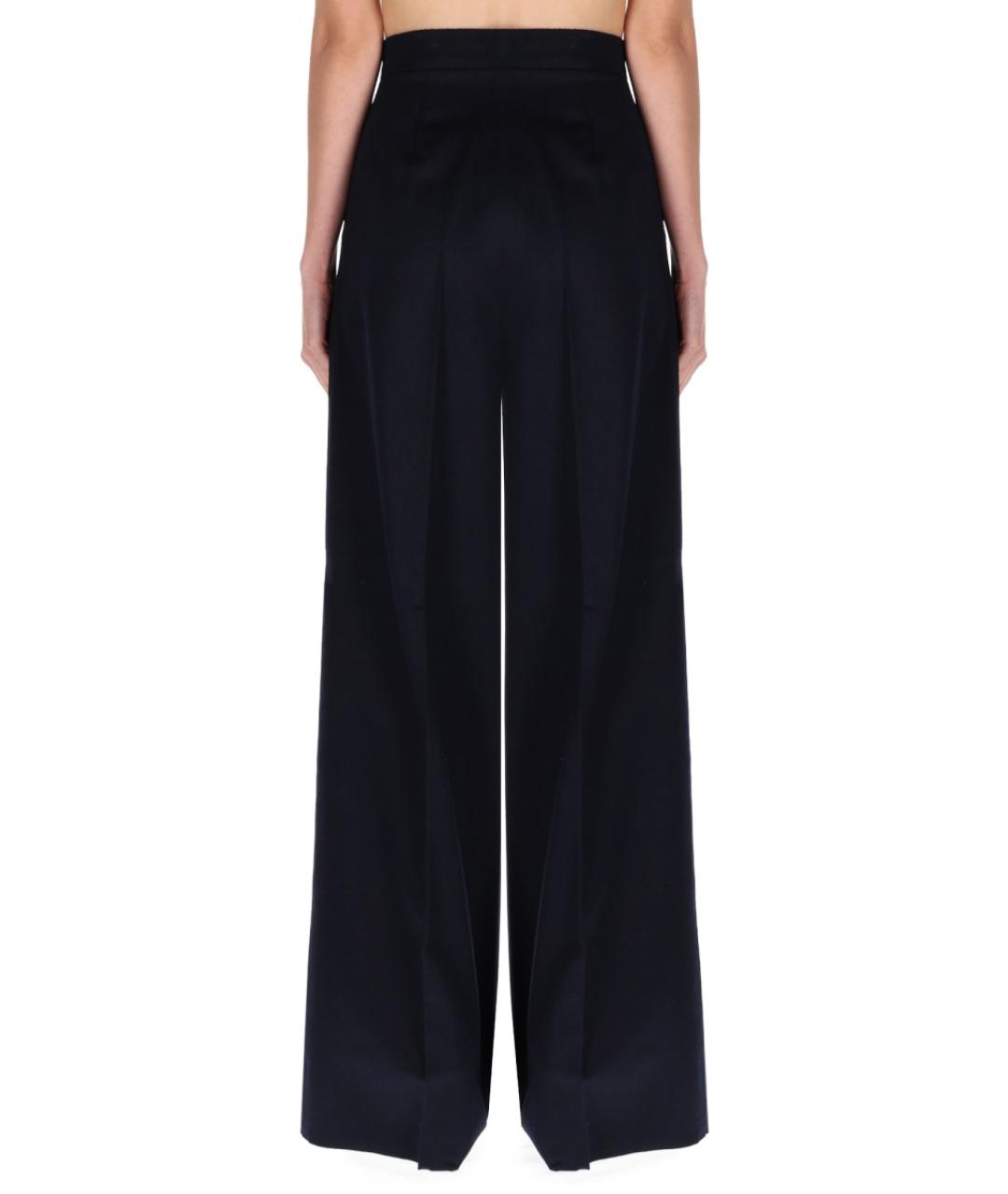 MAX MARA Черные шерстяные прямые брюки, фото 4