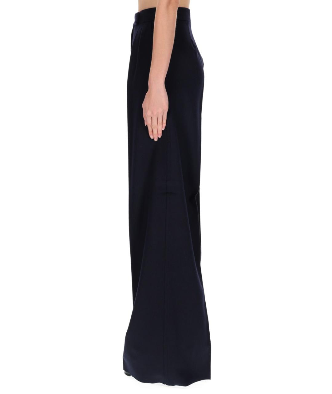 MAX MARA Черные шерстяные прямые брюки, фото 3