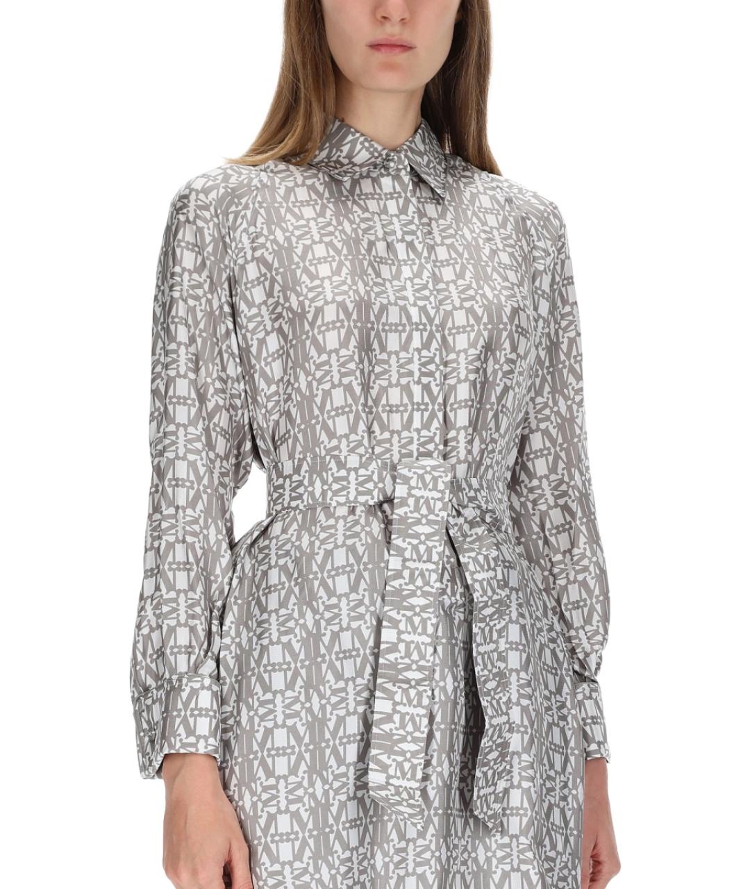 MAX MARA Бежевое шелковое повседневное платье, фото 4