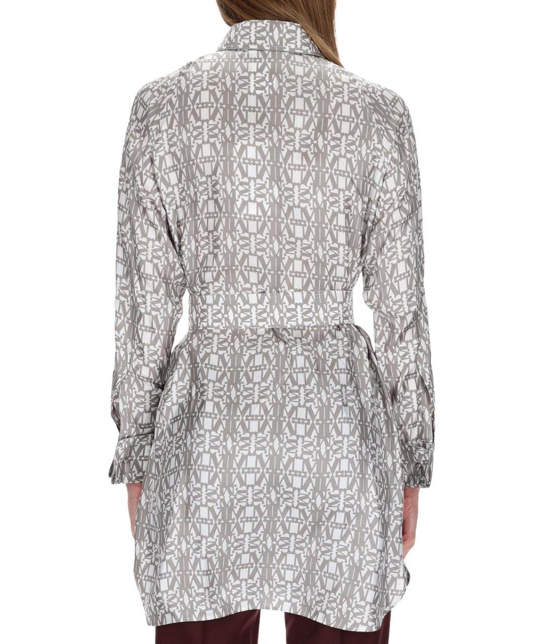 MAX MARA Бежевое шелковое повседневное платье, фото 3