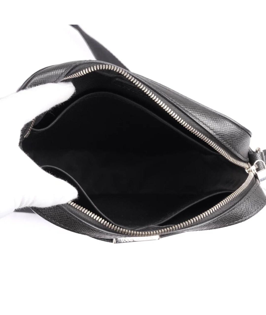 LOUIS VUITTON Черная кожаная сумка на плечо, фото 7