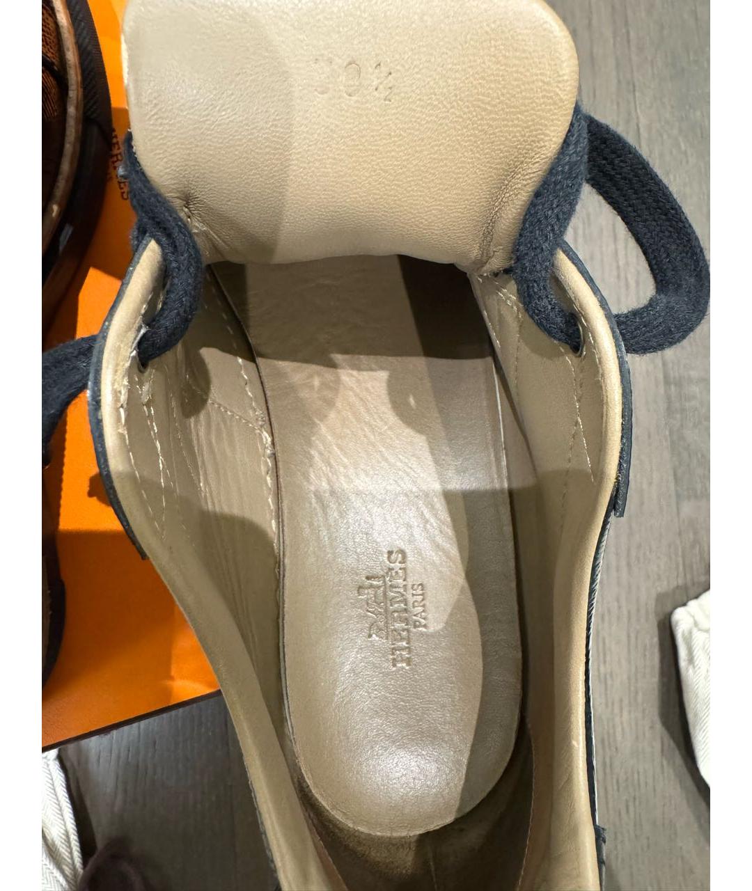 HERMES Черные кеды из лакированной кожи, фото 3