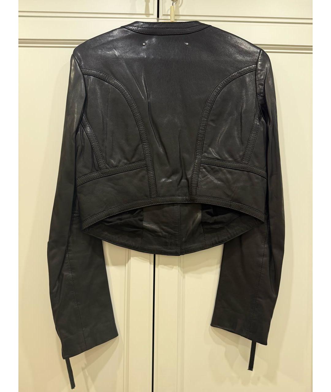 BARBARA BUI Черная кожаная куртка, фото 2