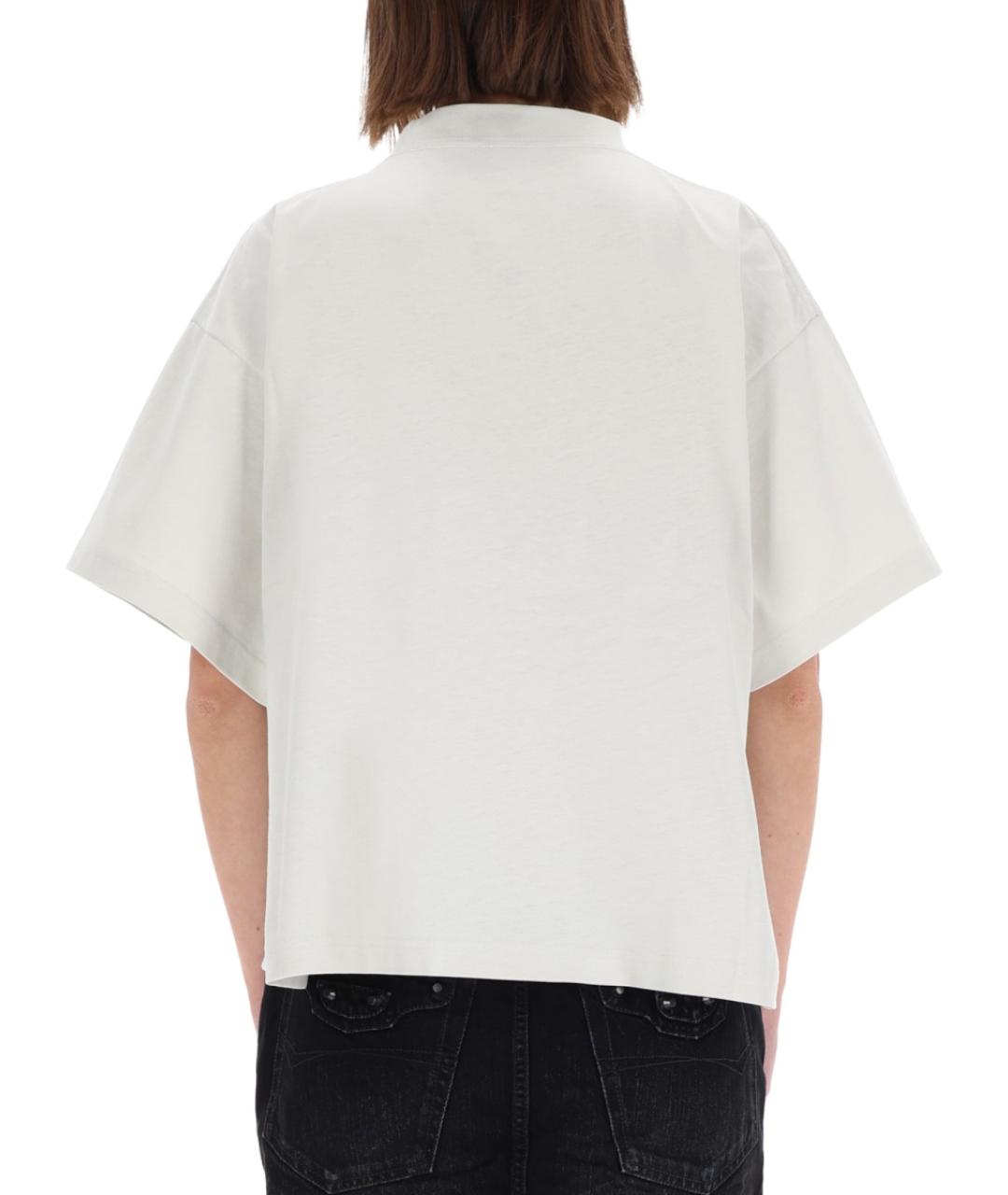 BALENCIAGA Белая хлопковая футболка, фото 4