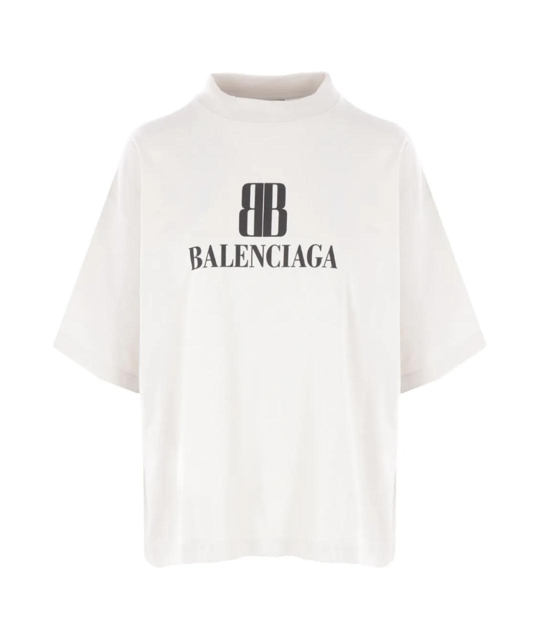 BALENCIAGA Белая хлопковая футболка, фото 1